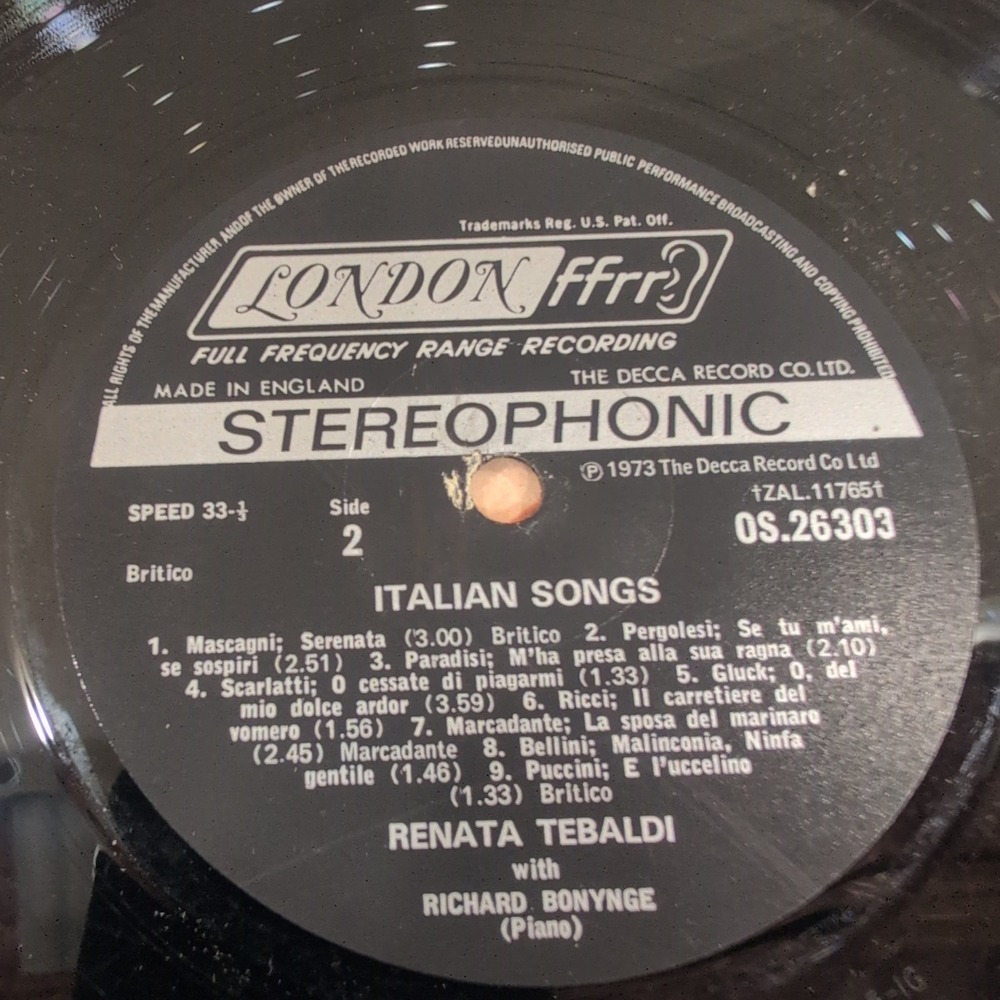 Renata Tebaldi in Concert Richard Bonynge Piano London fffr Vinyl LP OS 26303 - Picture 6 of 6